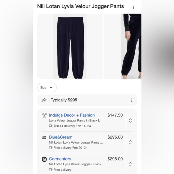 Nili Lotan // Lyvia Velour Jogger in Mocha - Picture 5 of 14